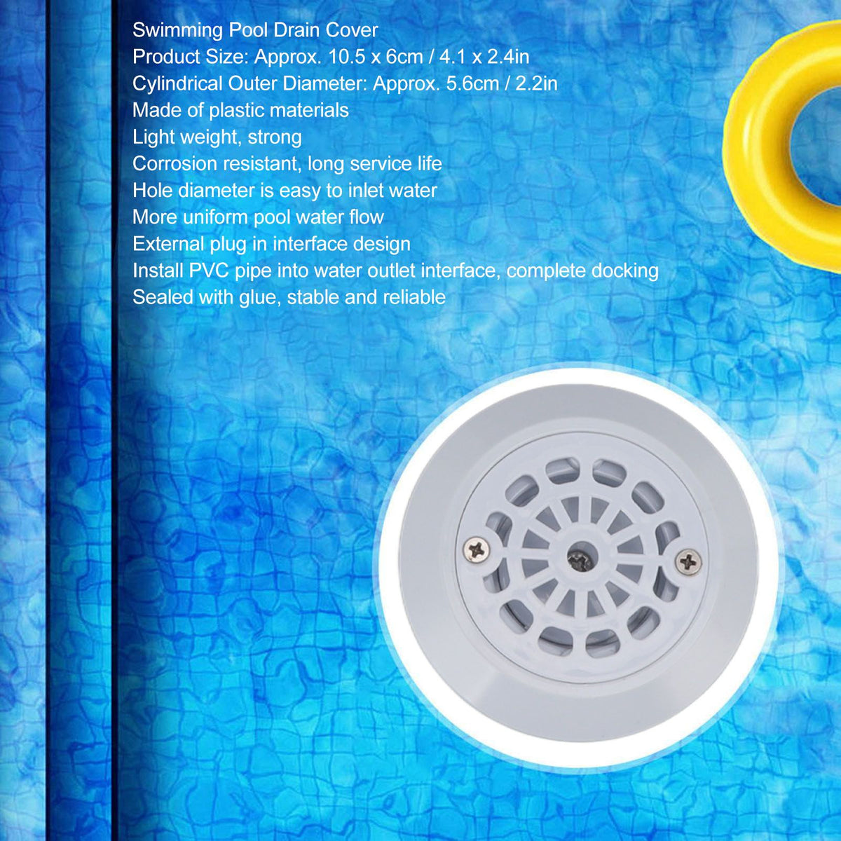 Swimming Pool Drain Cover Water Floor Outlet Inlet Adjustable Flow Parts Accessories