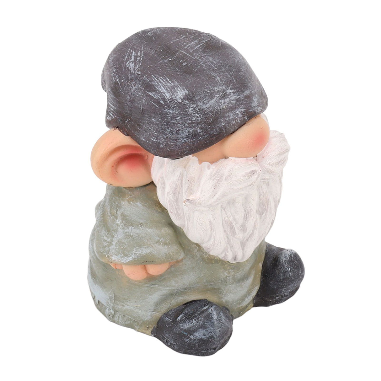 Garden Gnome Resin Structure Stable Bottom Retro Style Gnome Figurine for Patio Porch Decorations Flat Head Green