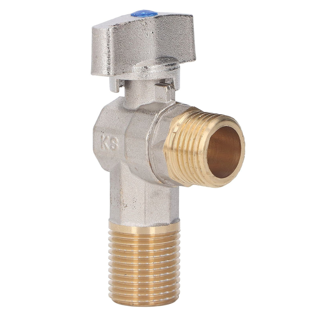 G1/2 Thread Brass Triangle Valve Large Flow Cold Hot Water Angle Stop Valve for Kitchen Bathroom Blue