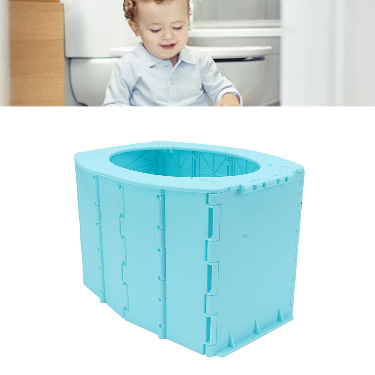 Kids Portable Toilet Portable Foldable Easy Cleaning ABS Potty Training Toilet for Outdoor Emergency Camping