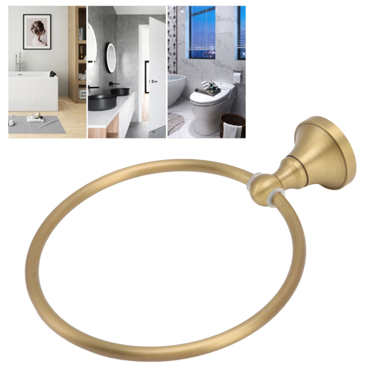 Wall Mounted Towel Ring Heavy Duty Antique Brass Towel Holder for Bathroom Accessories