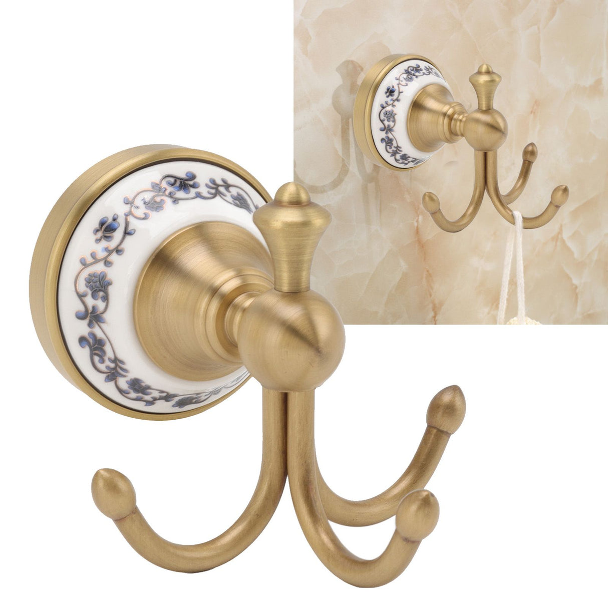 Wall Mounted Bathroom Coat Hook Beautiful Decorative Elegant Clothing Robe Hook for Living Room