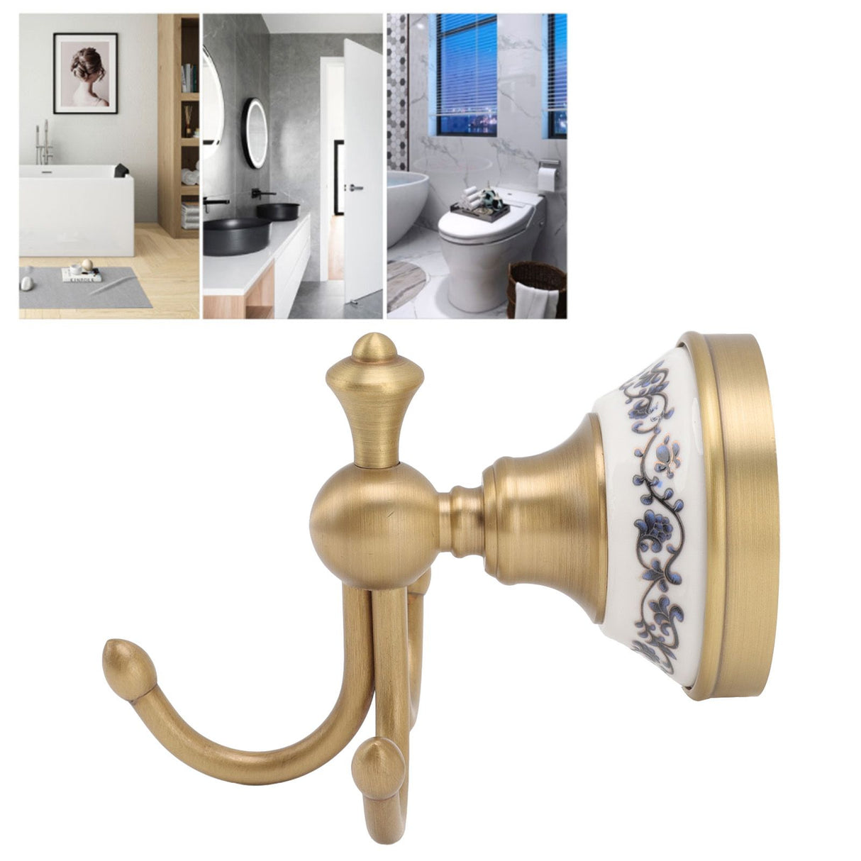 Wall Mounted Bathroom Coat Hook Beautiful Decorative Elegant Clothing Robe Hook for Living Room