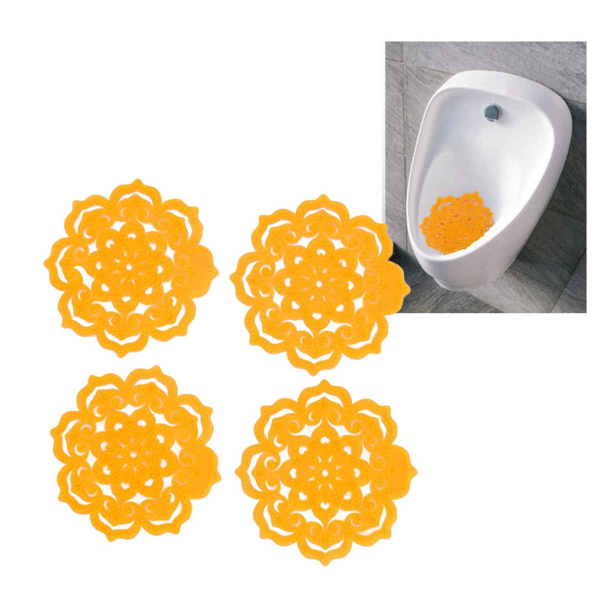 4Pcs Urinal Screen Deodorizer Anti Splash Urinal Screen Cakes for Bathroom Office School Restaurant