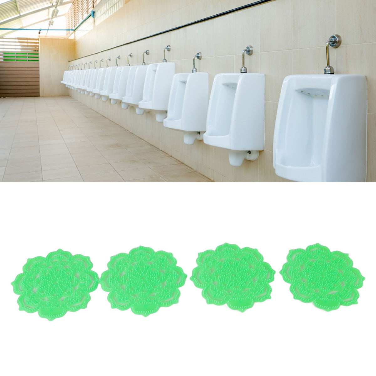 4pcs Urinal Screen Odor Proof Urinal Screen Deodorizer Urinal Splash Reducing Mats for Restaurants Office Toilet