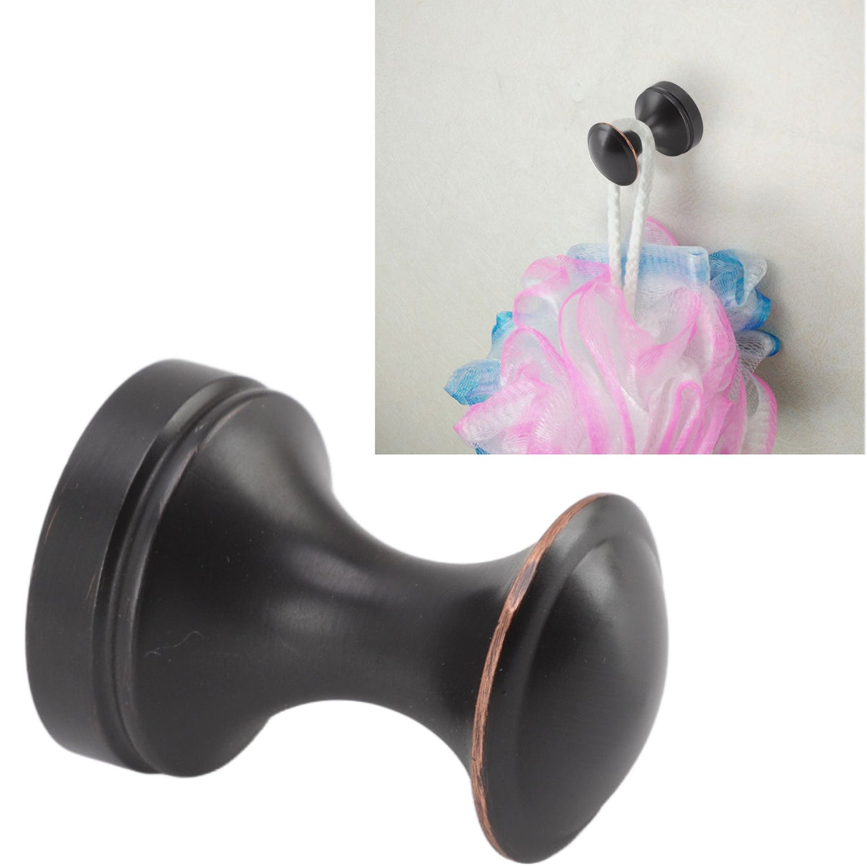 Robe Hook Simple Beautiful Copper Single Wall Hooks Clothes Hook for Bathrooms Barber Stores Black