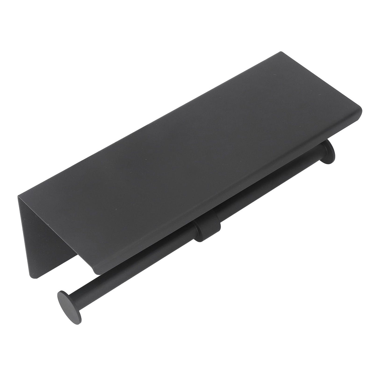 Stainless Steel Toilet Paper Holder with Shelf Self Adhesive Punch Free Toilet Paper Shelf Roll Holder for Bathroom K10 Black