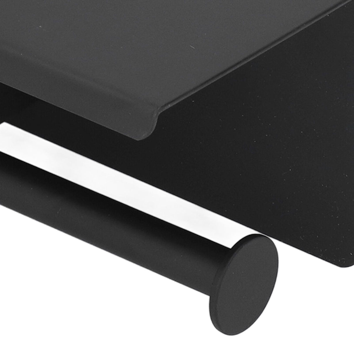Stainless Steel Toilet Paper Holder with Shelf Self Adhesive Punch Free Toilet Paper Shelf Roll Holder for Bathroom K10 Black
