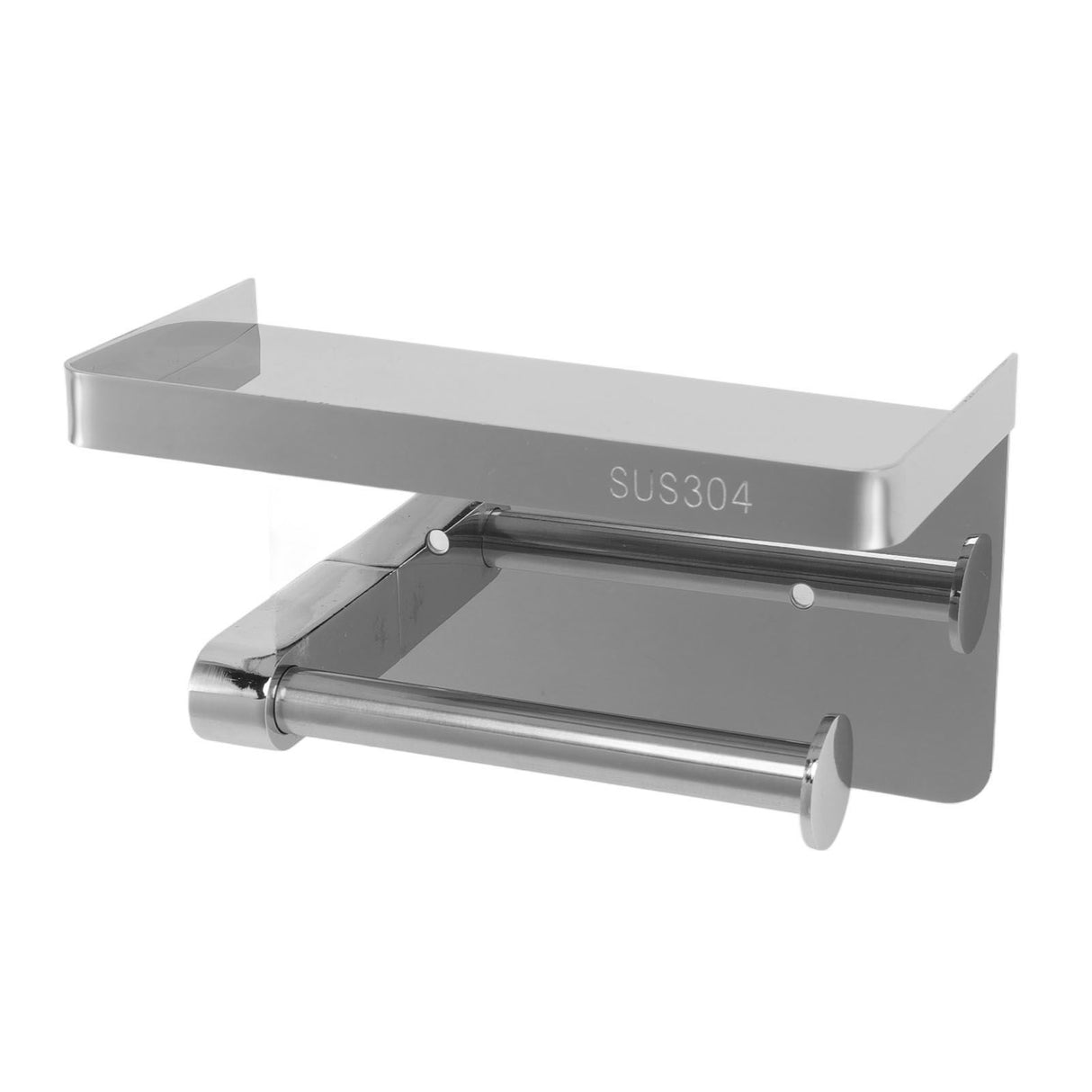 Toilet Paper Holder with Shelf Stainless Steel Minimalist Style Wall Mounted Waterproof Toilet Paper Roll Holder for Bathroom k9 Hem 304