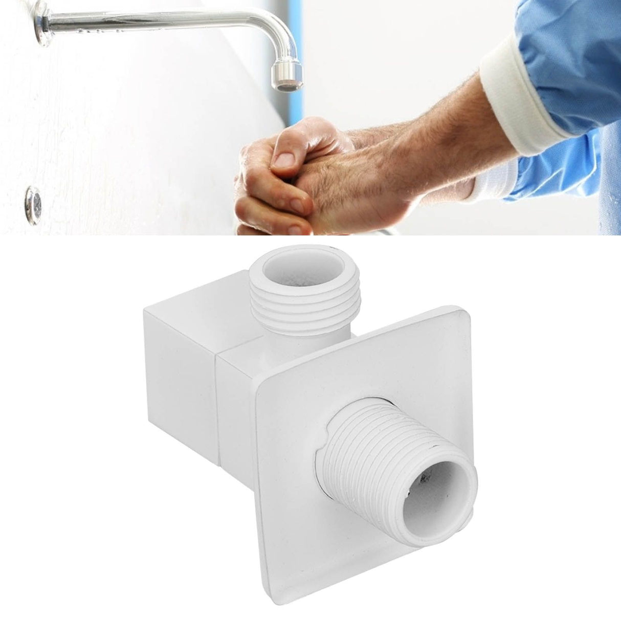 1/2in Water Outlet Valve Thicken Copper 1 in 2 Out Hot Cold Water Diverter Valve for Home White
