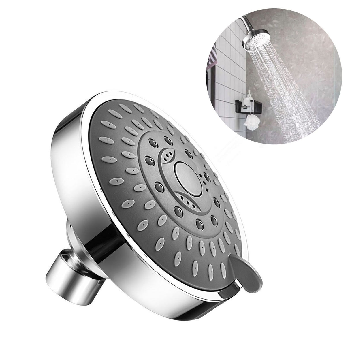Shower Head 5 Mode Adjustable Stainless Steel G1/2 Bath Nozzle for Bathroom Toilet