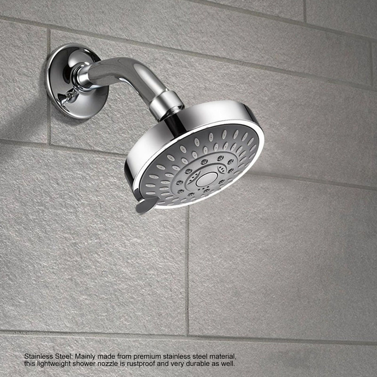 Shower Head 5 Mode Adjustable Stainless Steel G1/2 Bath Nozzle for Bathroom Toilet