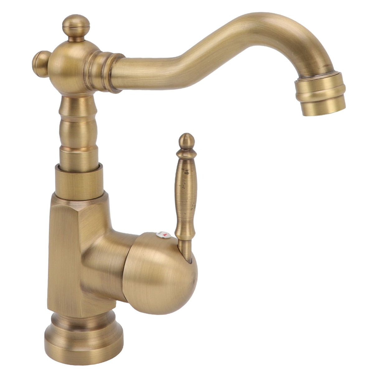 Bathroom Sink Faucet Antique Brass Vanity Mixer Faucet Tap Heightening Single Handle Wash Basin Tap with Hoses for Home