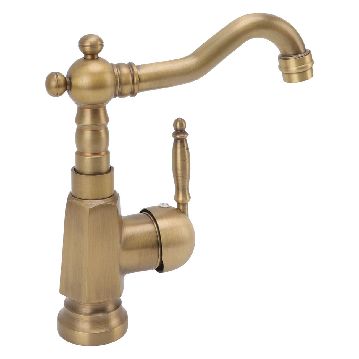Bathroom Sink Faucet Antique Brass Vanity Mixer Faucet Tap Heightening Single Handle Wash Basin Tap with Hoses for Home