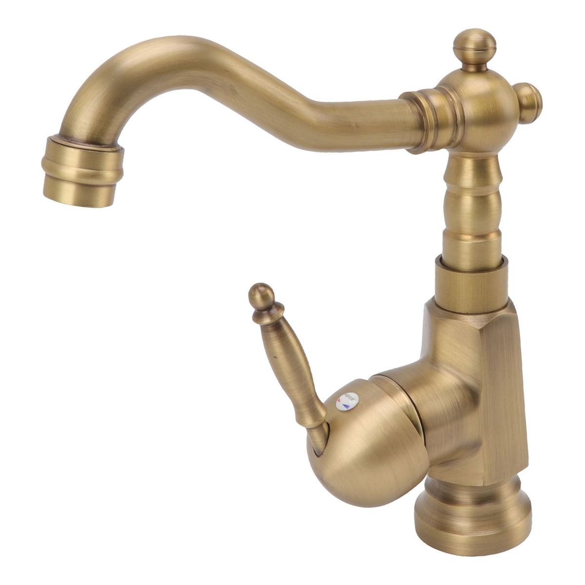 Bathroom Sink Faucet Antique Brass Vanity Mixer Faucet Tap Heightening Single Handle Wash Basin Tap with Hoses for Home