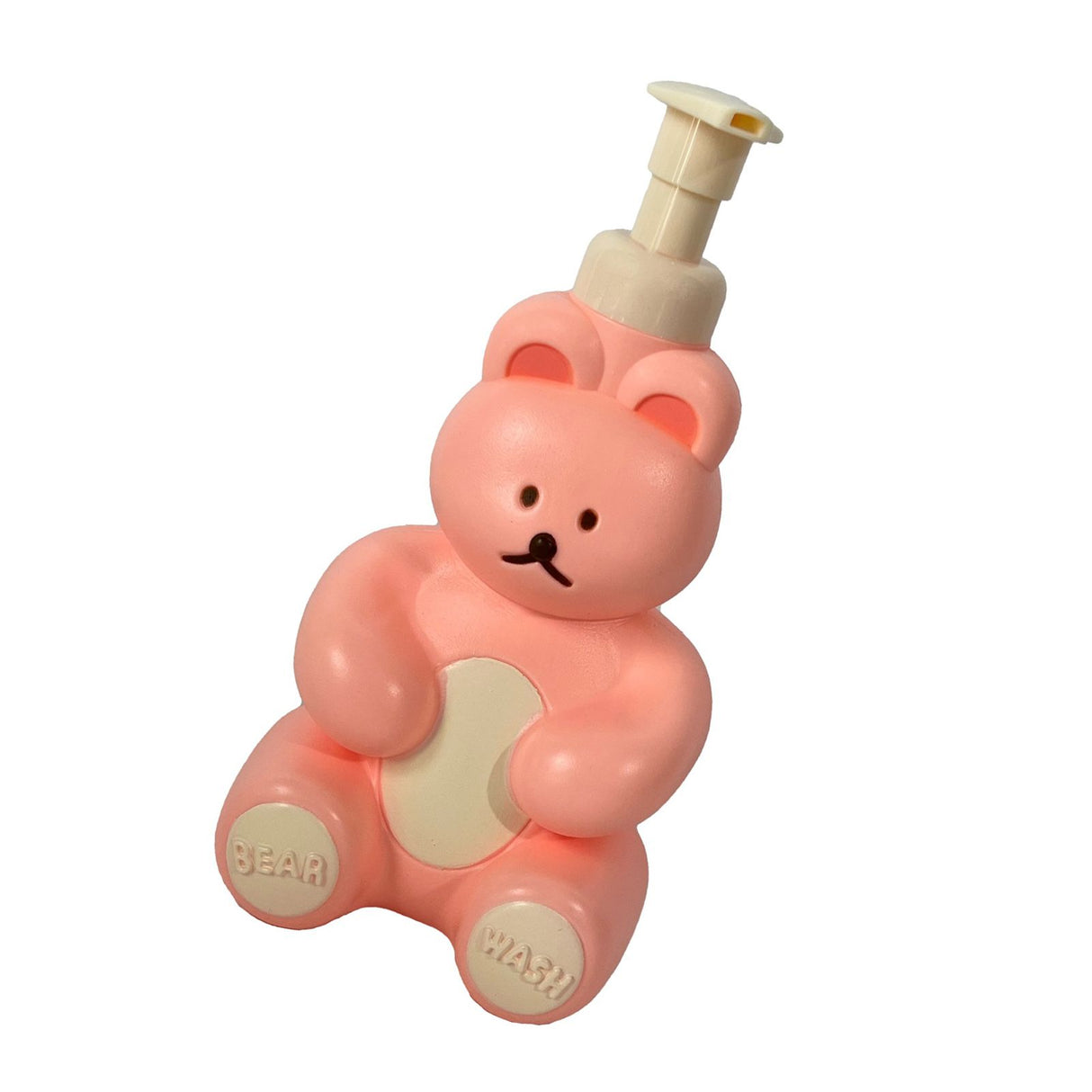 Foam Pump Bottle Cute Bear Shape Large Capacity Foaming Soap Dispenser Bottle for Facial Wash Body Wash Hand Soap Pink