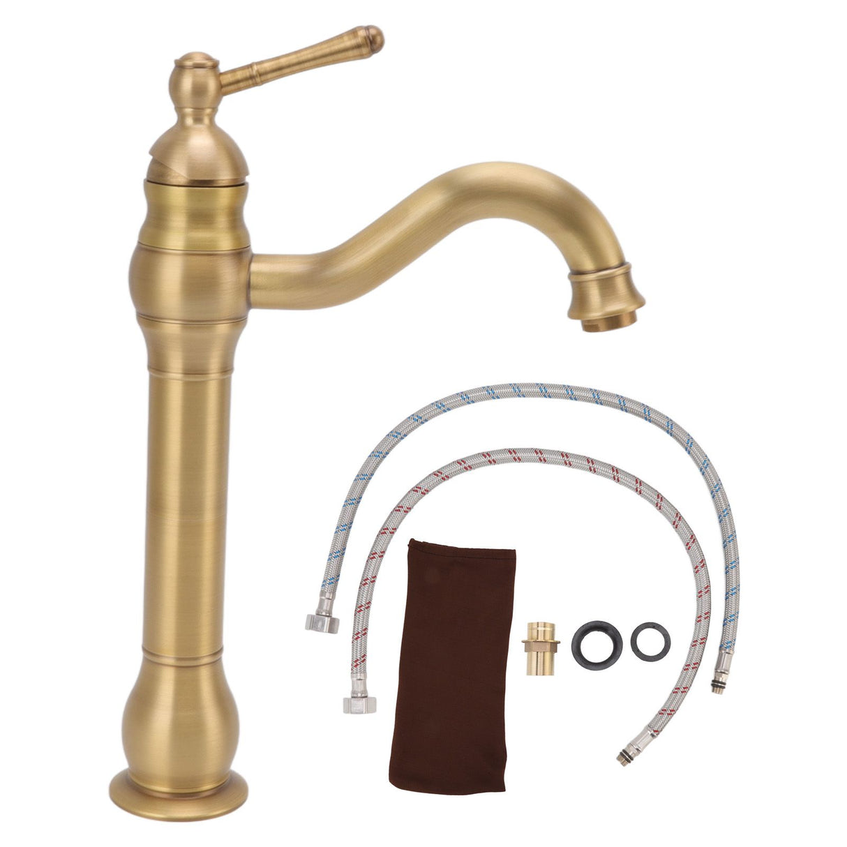 Basin Faucet Retro European Style Brass Gourd Design with Hose and Gasket Bathroom Sink Faucet for Home