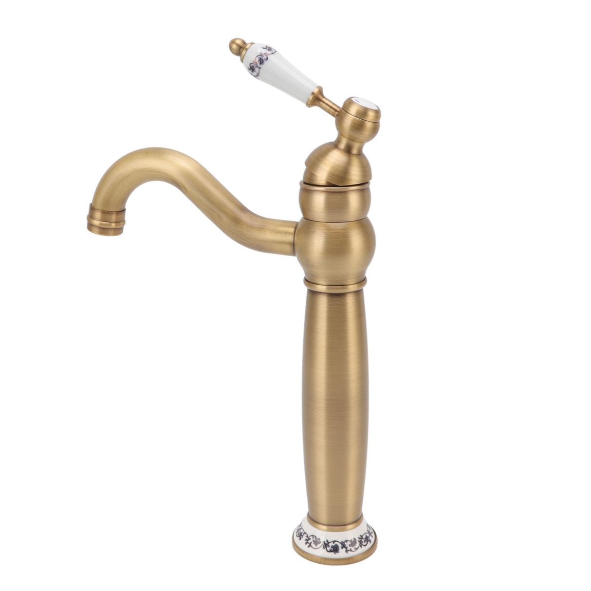 Bathroom Faucet Antique Single Span European Style Brass Basin Mixed Tap for Home Hot Cold Water