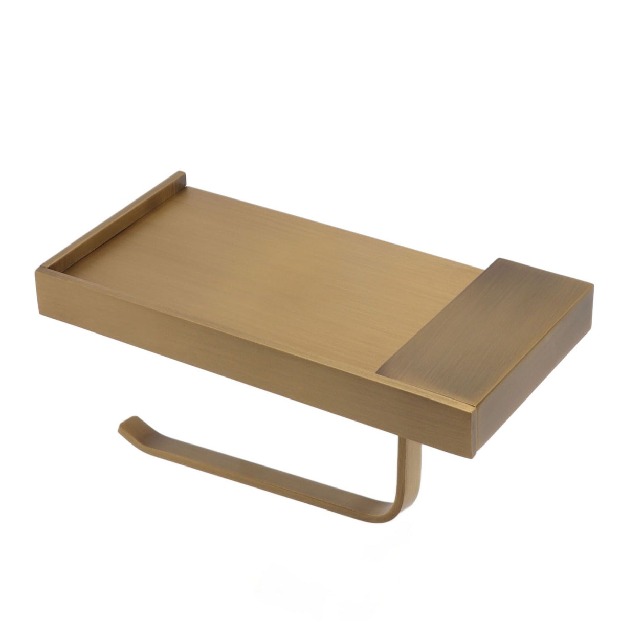 Paper Towel Holder Antique Style Pure Copper Wall Mounted Stable Floating Towel Holder with Shelf for Kitchen Bathroom