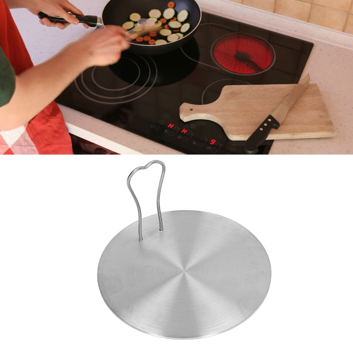 Heat Diffuser Plate Stainless Steel Induction Plate Electric Induction Cooker Diffuser Adapter for Home Kitchen 16# 15.5cm/ 6.1in