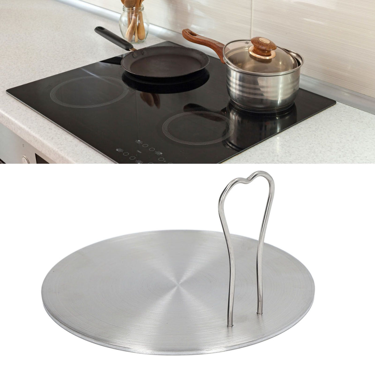 Heat Diffuser Plate Stainless Steel Induction Plate Electric Induction Cooker Diffuser Adapter for Home Kitchen 16# 15.5cm/ 6.1in