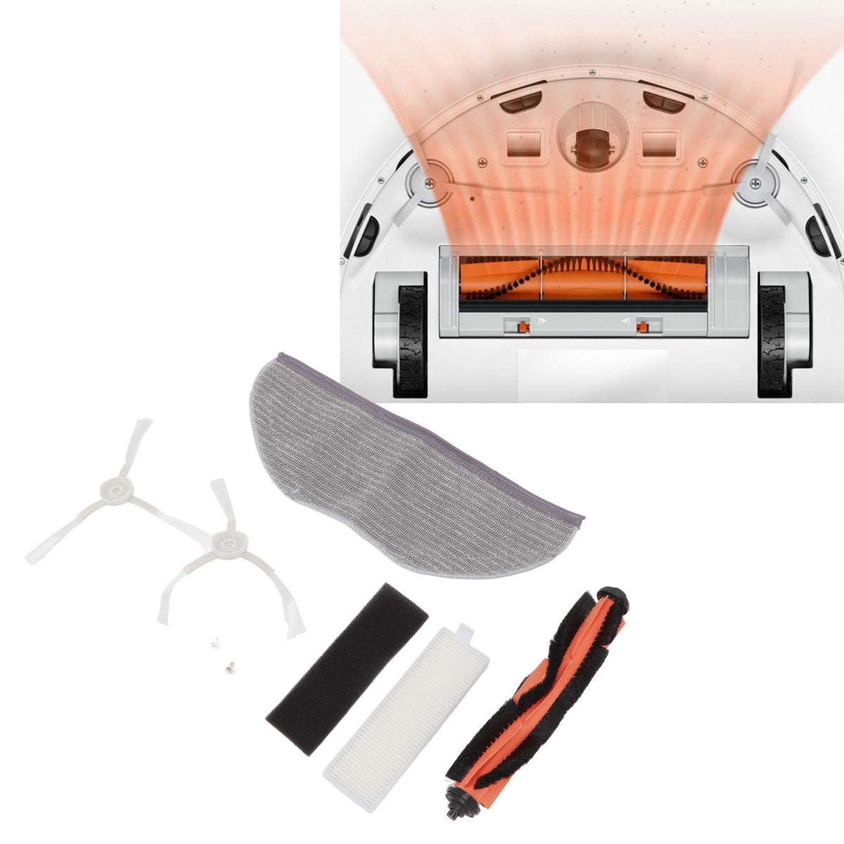 Main Brush Side Brush Filter Mop Cloth Set for Xiaomi Mijia G1 MJSTG1 Vacuum Cleaner Replacement Parts