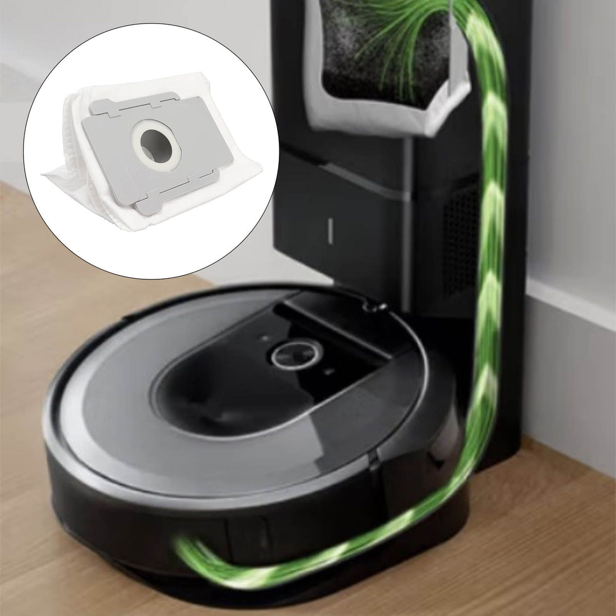 10 Pcs Robot Vacuum Cleaner Dust Bag Eco Friendly Non Woven Fabric Vacuum Dust Bag Replacement for Roomba I7