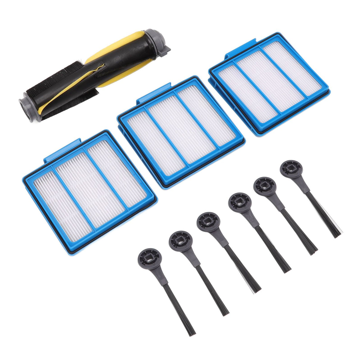 Sweeper Brush Filter Set ABS Housing High Efficiency Particulate Air Filter with 6PCS Side Brush for Shark IQ RV101