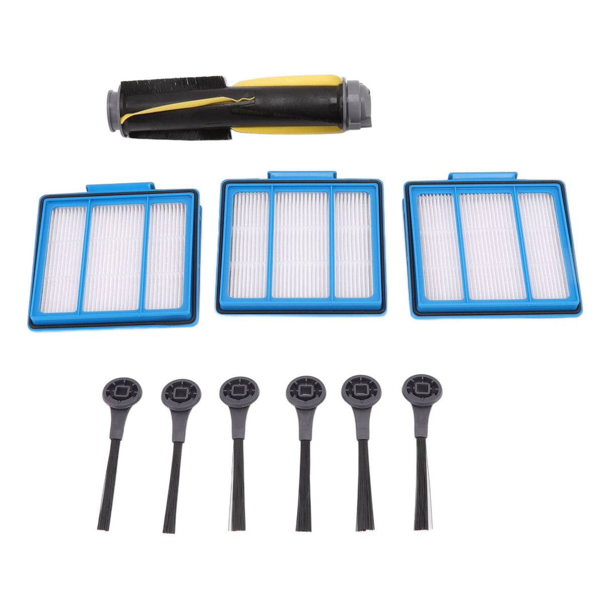 Sweeper Brush Filter Set ABS Housing High Efficiency Particulate Air Filter with 6PCS Side Brush for Shark IQ RV101