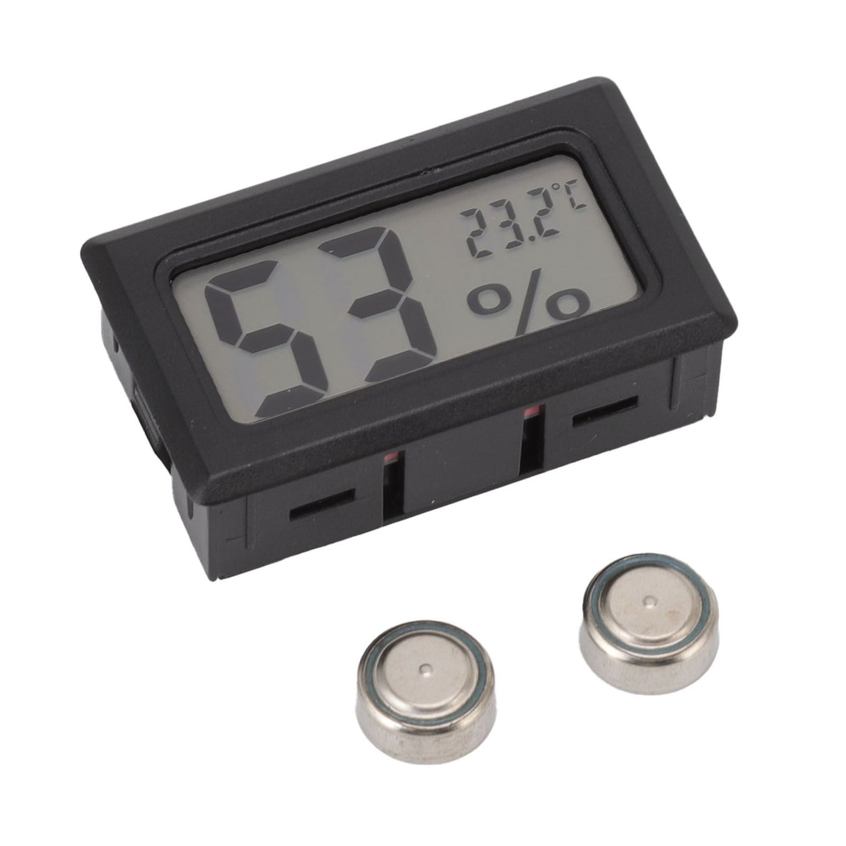 Thermometer Hygrometer Black LCD HD Digital Display Embedded Electronic Temperature Humidity Meter for Locker Cigar Box