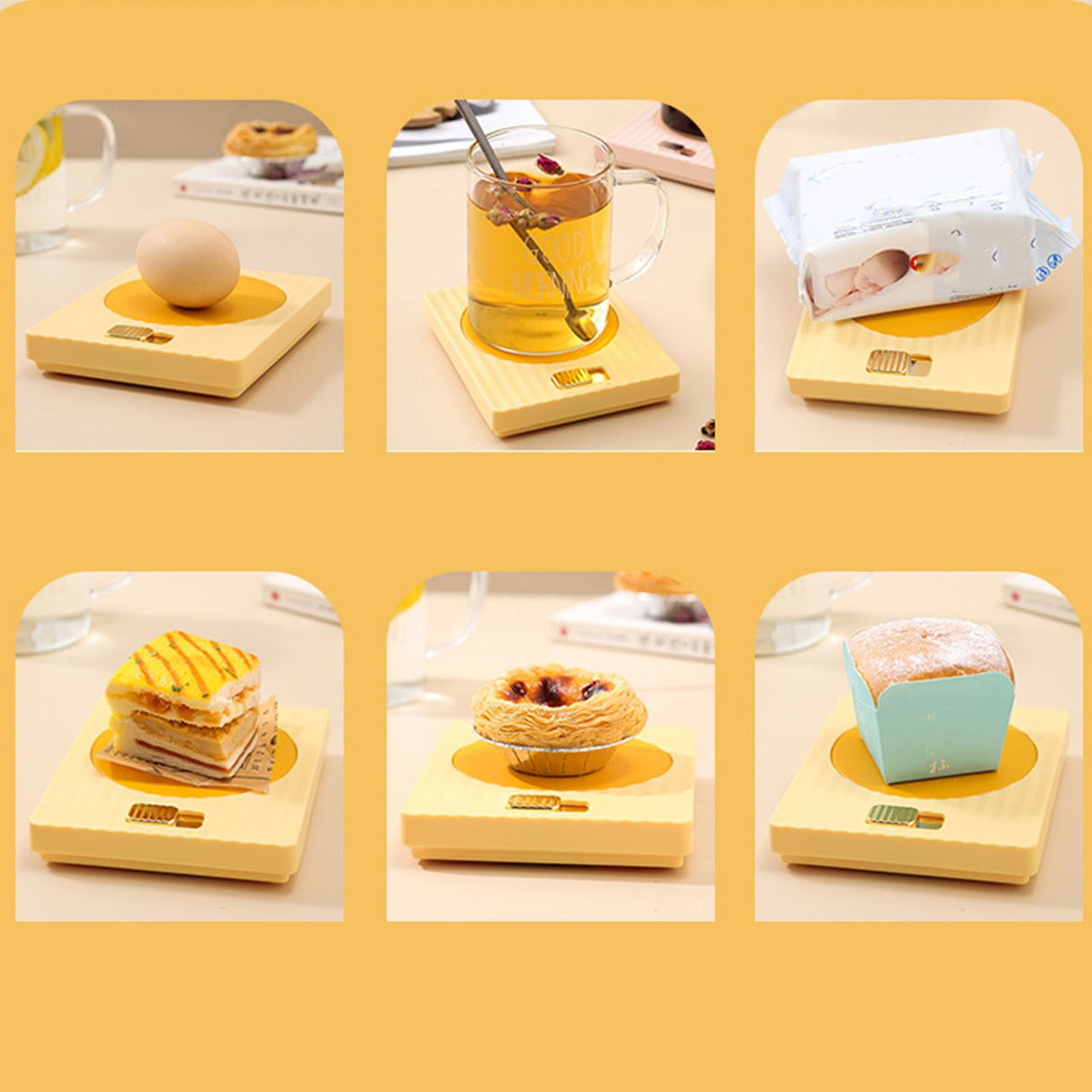 Mug Warmer 2 Temperature 2 Modes Adjustable Constant Temperature USB Beverage Warmer For Egg Cake Wet Towels 220V Yellow