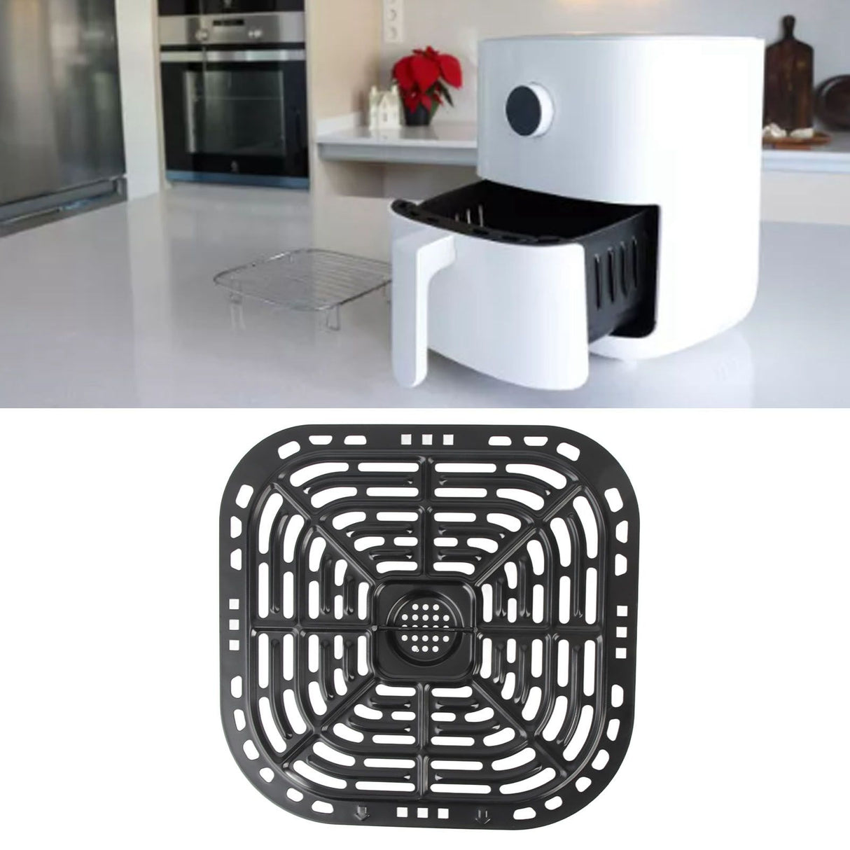 Square 24x23cm Fryer Replacement Grill Pan 304 Stainless Steel Fryer Replacement Crisper Plate