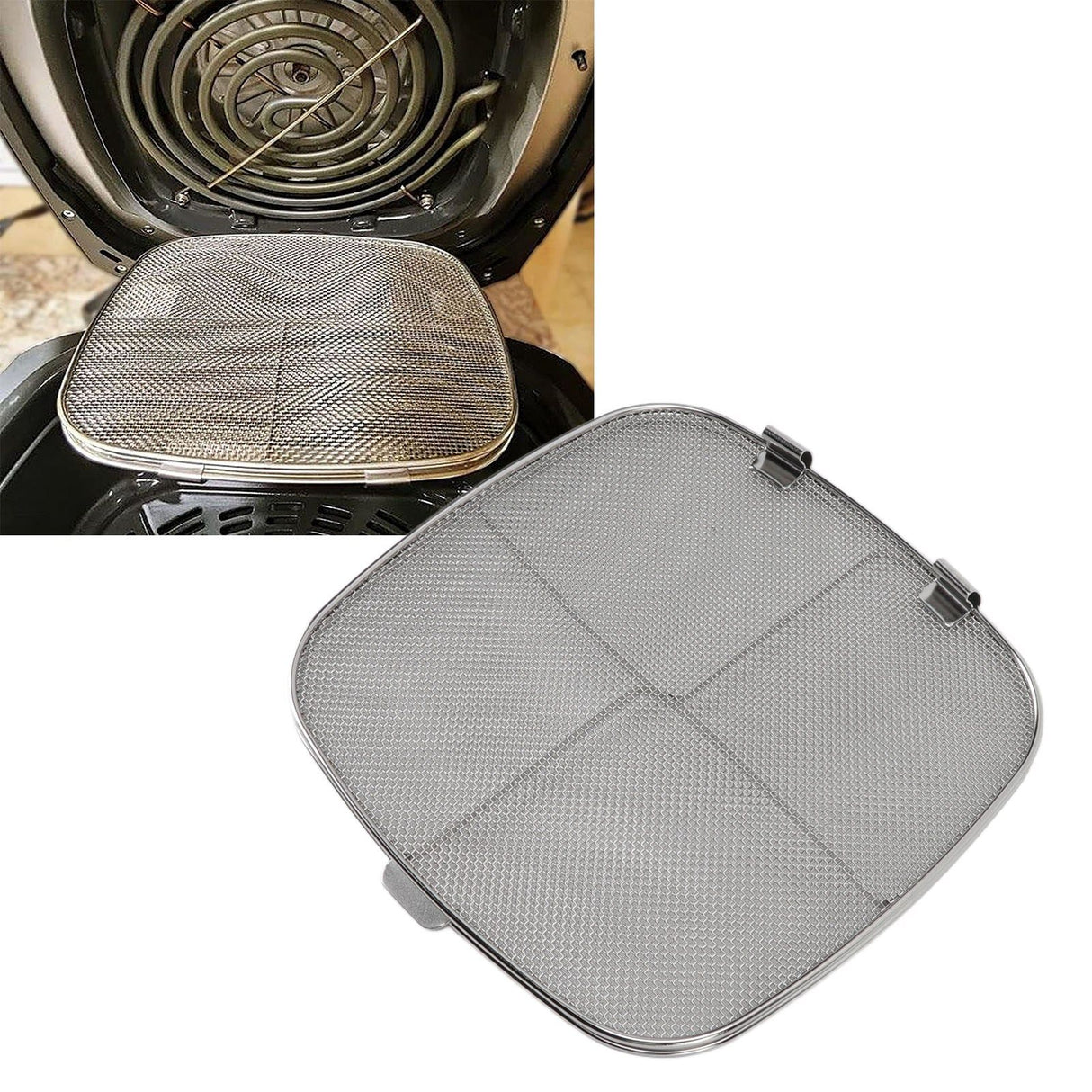 Fryer Splatter Screen 304 Stainless Steel Double Deck Fryer Splatter Shield for Oval Barbecue Machine Home