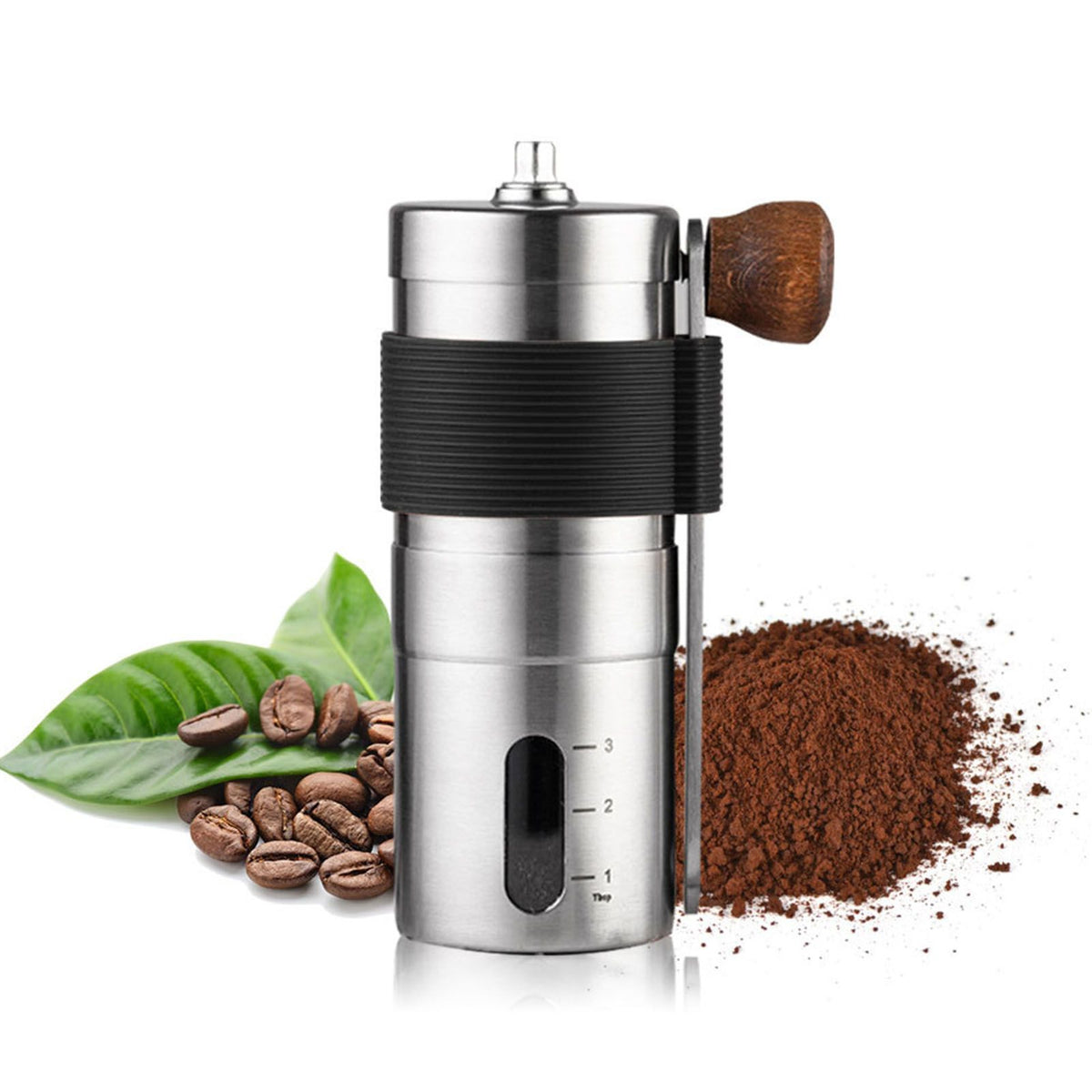 Manual Coffee Grinder Adjustable Particles Size Stainless Steel Coffee Bean Grinder for Household