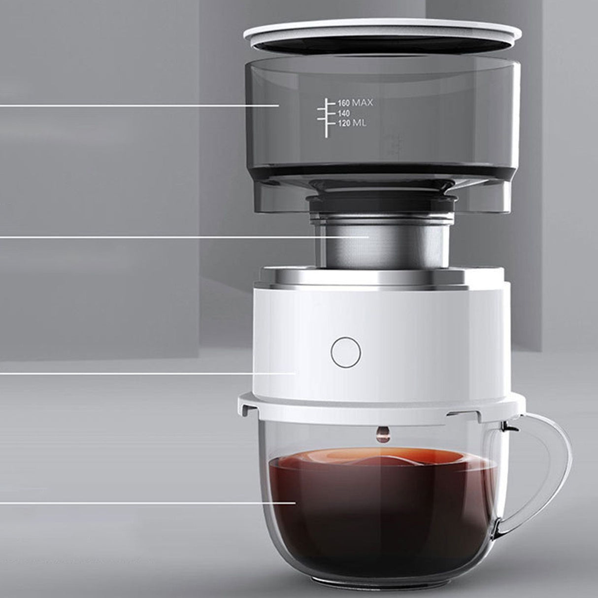 Portable Mini Coffee Maker Home Small Hand Brewed Coffee Maker Outdoor Automatic Coffee Pot