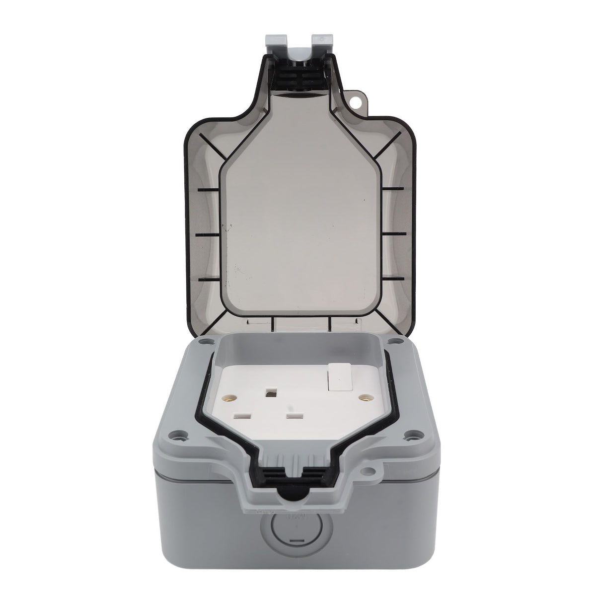 IP66 Outdoor Waterproof Switch Socket Box Surface Mounted Splashproof Dustproof Charging UK Socket 250V