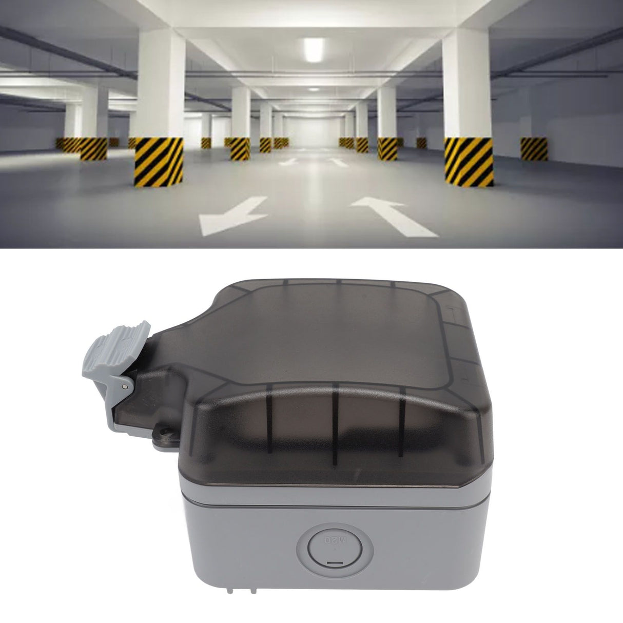 IP66 Outdoor Waterproof Switch Socket Box Surface Mounted Splashproof Dustproof Charging UK Socket 250V