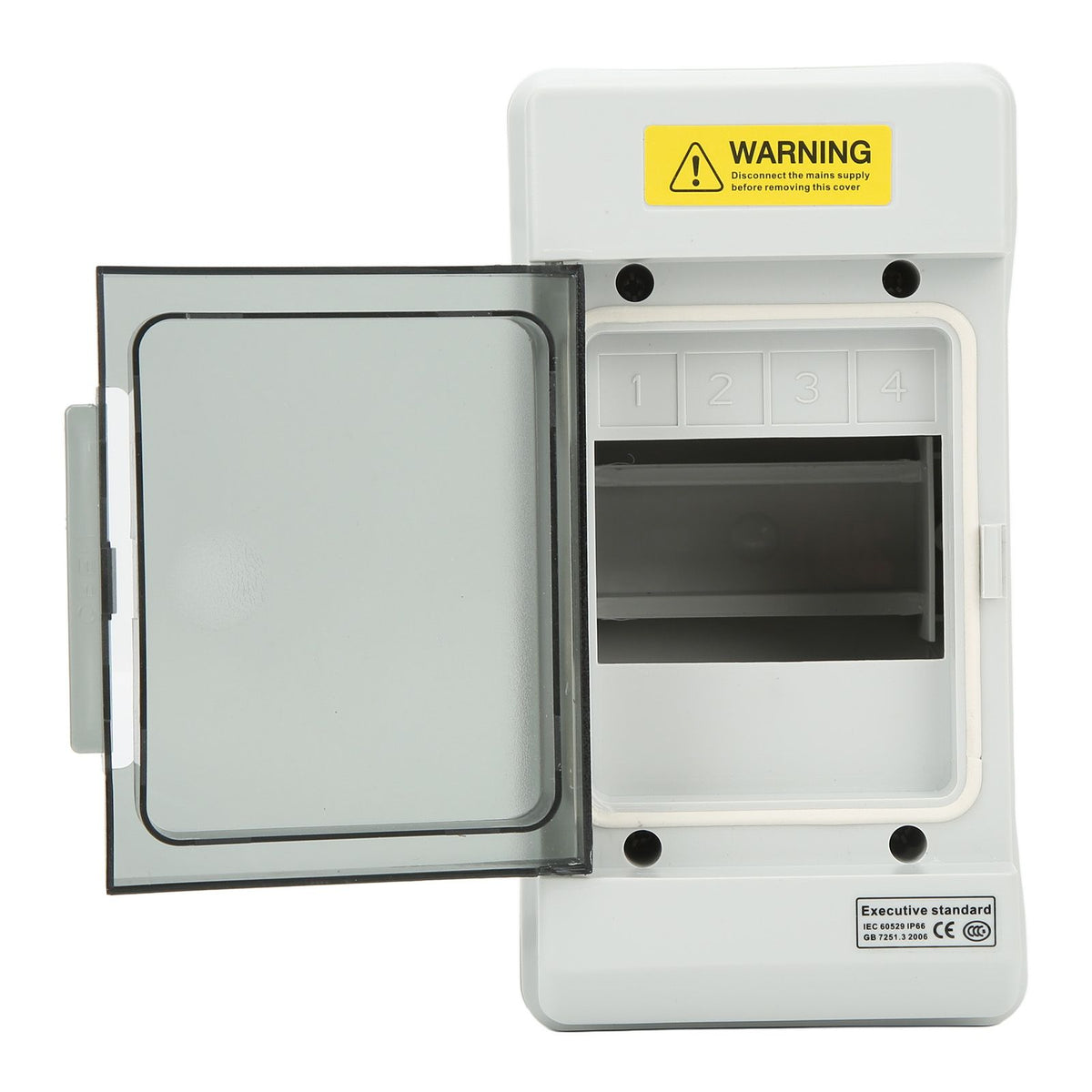 Outdoor PV Distribution Box IP66 Waterproof Dustproof Power Circuit Breaker Box 4 Way Circuit with Single Copper Bar