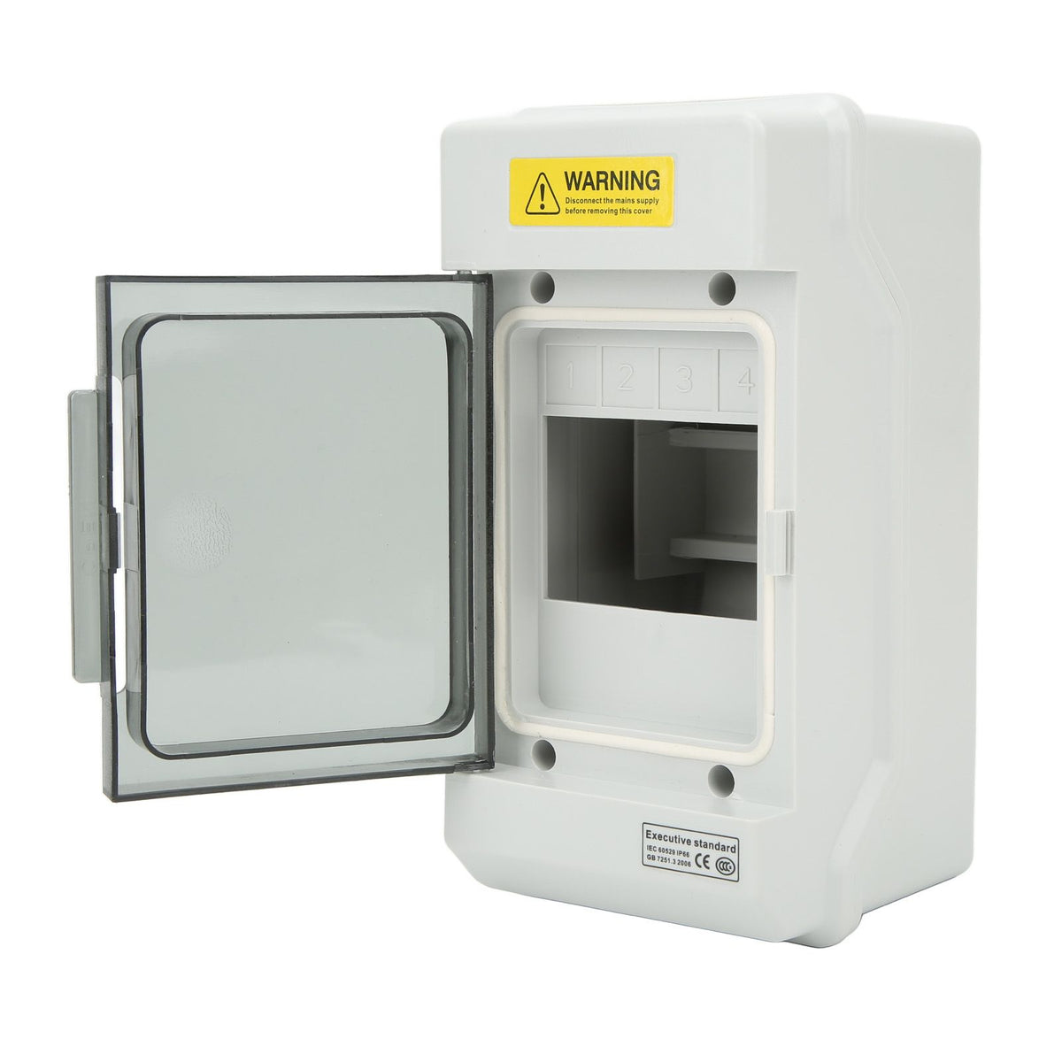Outdoor PV Distribution Box IP66 Waterproof Dustproof Power Circuit Breaker Box 4 Way Circuit with Single Copper Bar