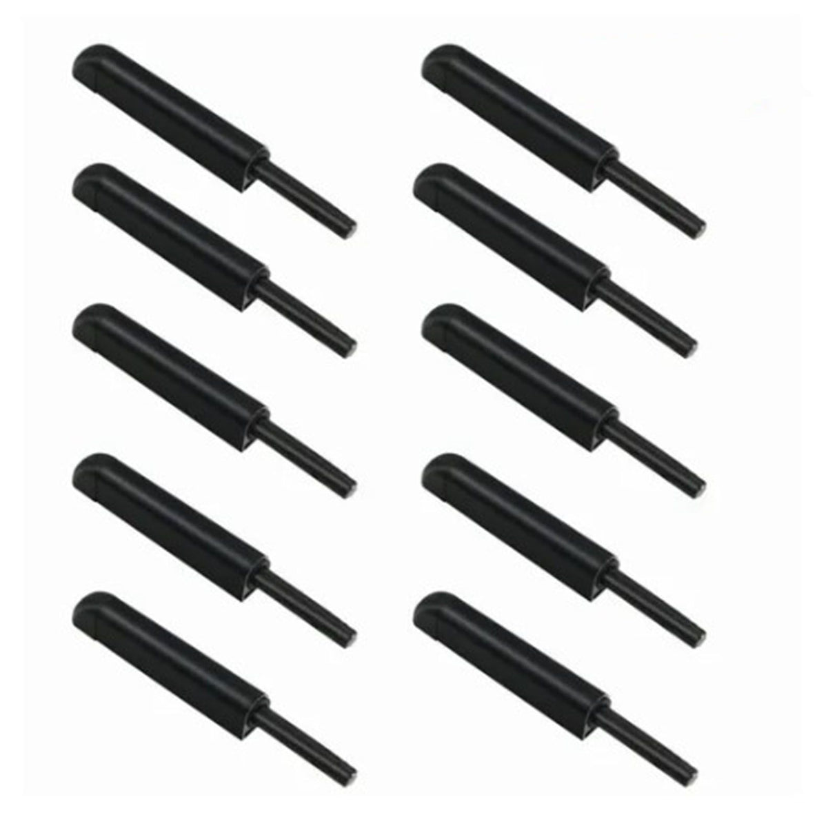 10 Pcs Cabinet Door Rebounder Handleless Black Aluminum Alloy Rebounding Magnetic Latch