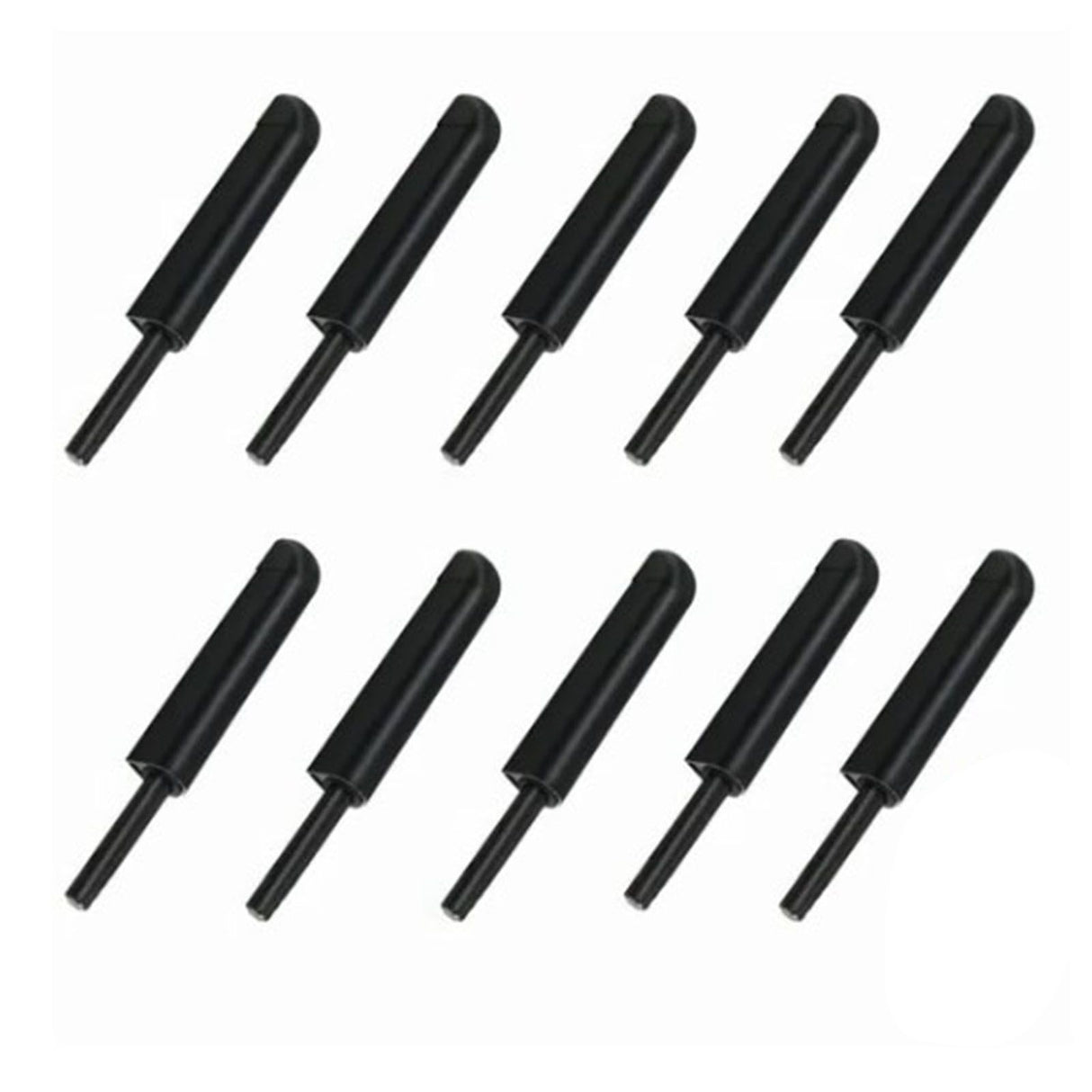 10 Pcs Cabinet Door Rebounder Handleless Black Aluminum Alloy Rebounding Magnetic Latch