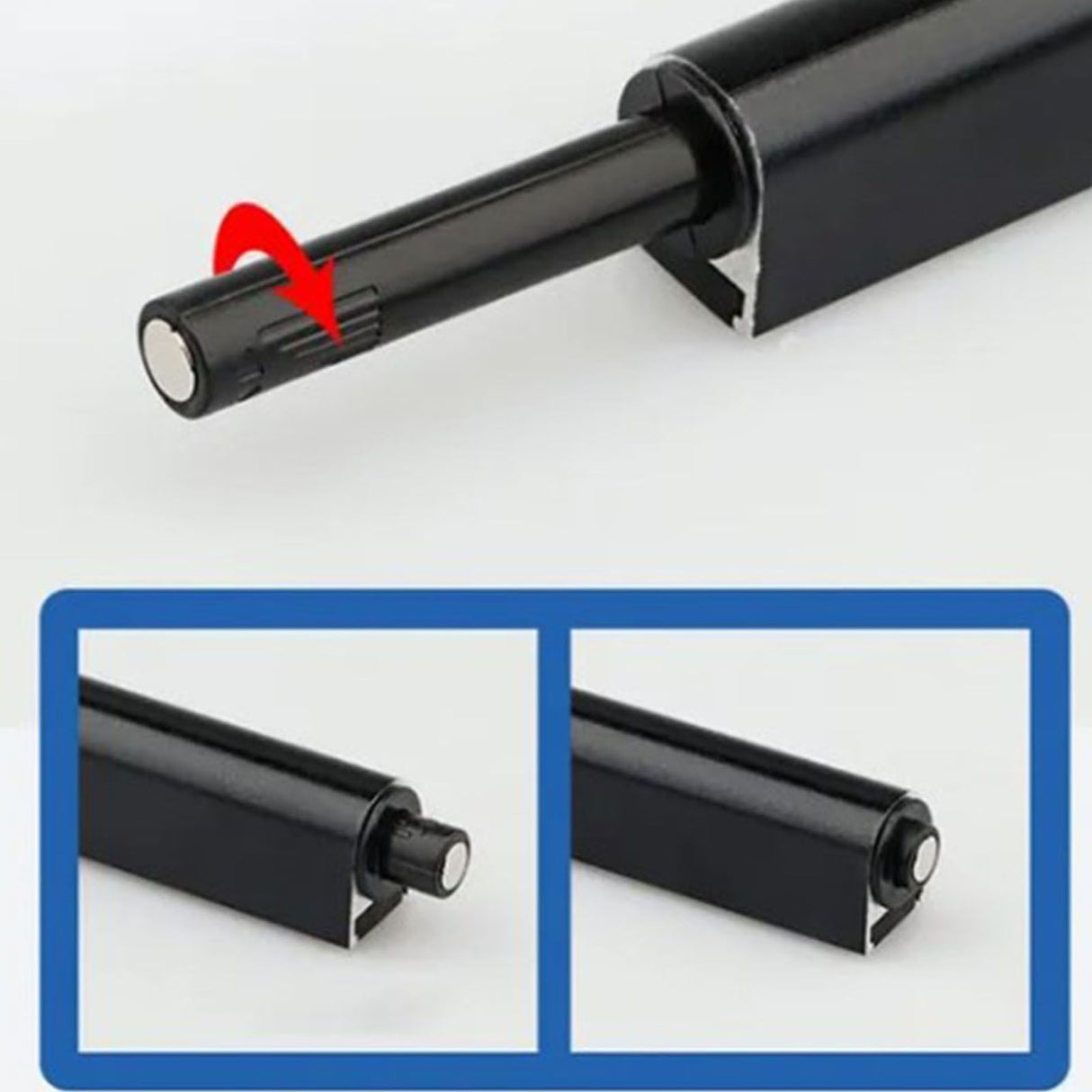 10 Pcs Cabinet Door Rebounder Handleless Black Aluminum Alloy Rebounding Magnetic Latch