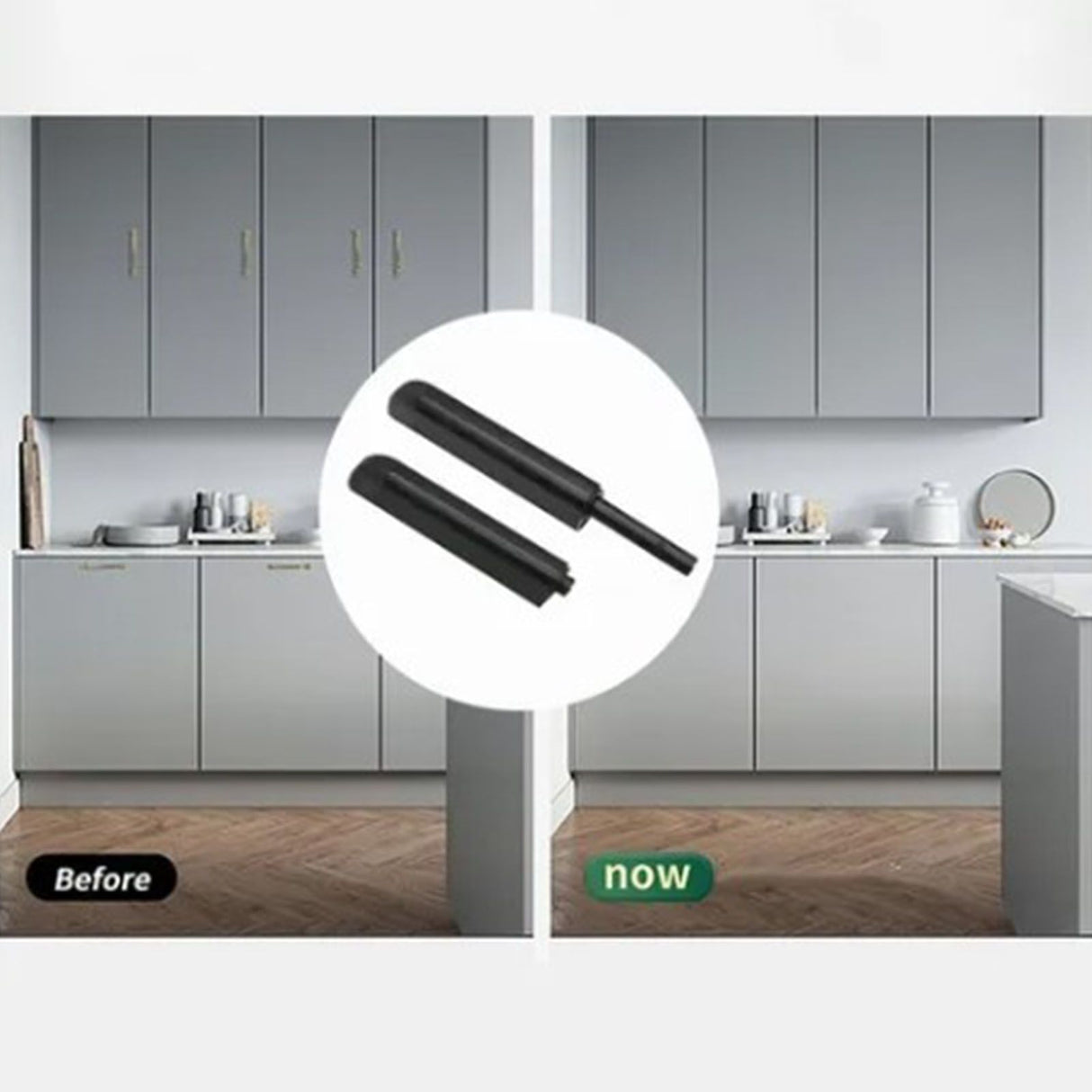 10 Pcs Cabinet Door Rebounder Handleless Black Aluminum Alloy Rebounding Magnetic Latch