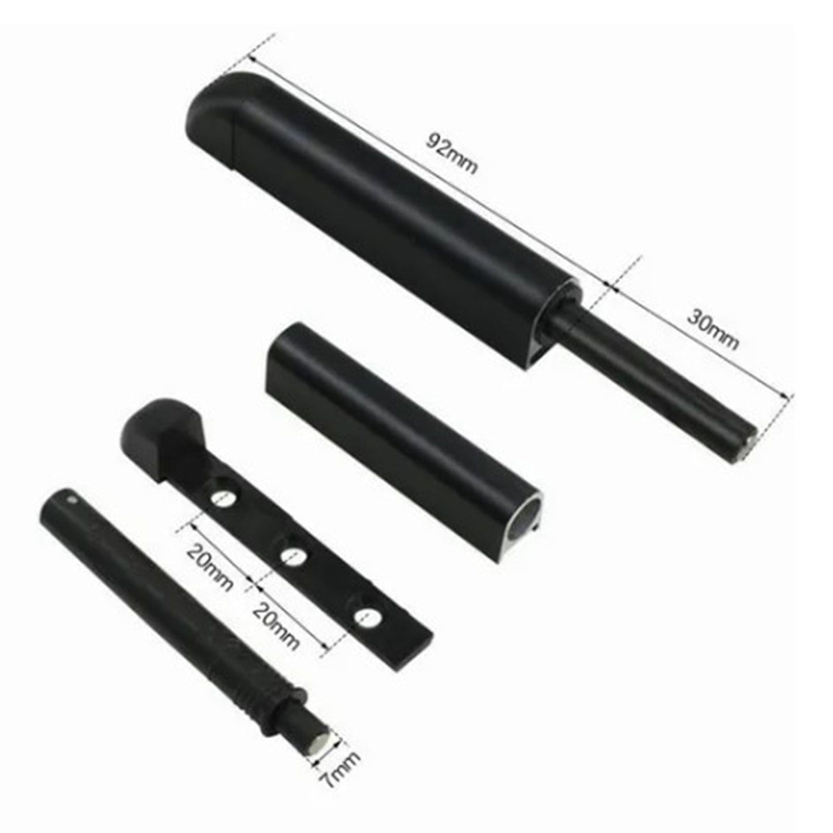 10 Pcs Cabinet Door Rebounder Handleless Black Aluminum Alloy Rebounding Magnetic Latch