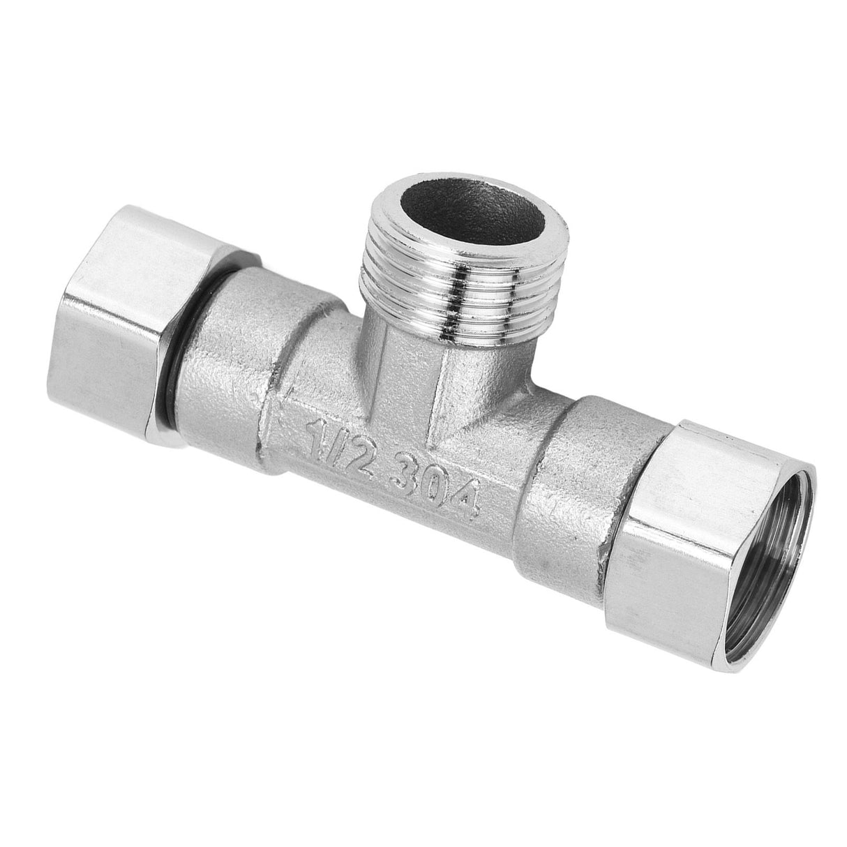 Pipe Fitting 3 Way Tee 304 Stainless Steel Hose Connector Pipeline Adapter G1/2 for Water Air Middle Male Thread