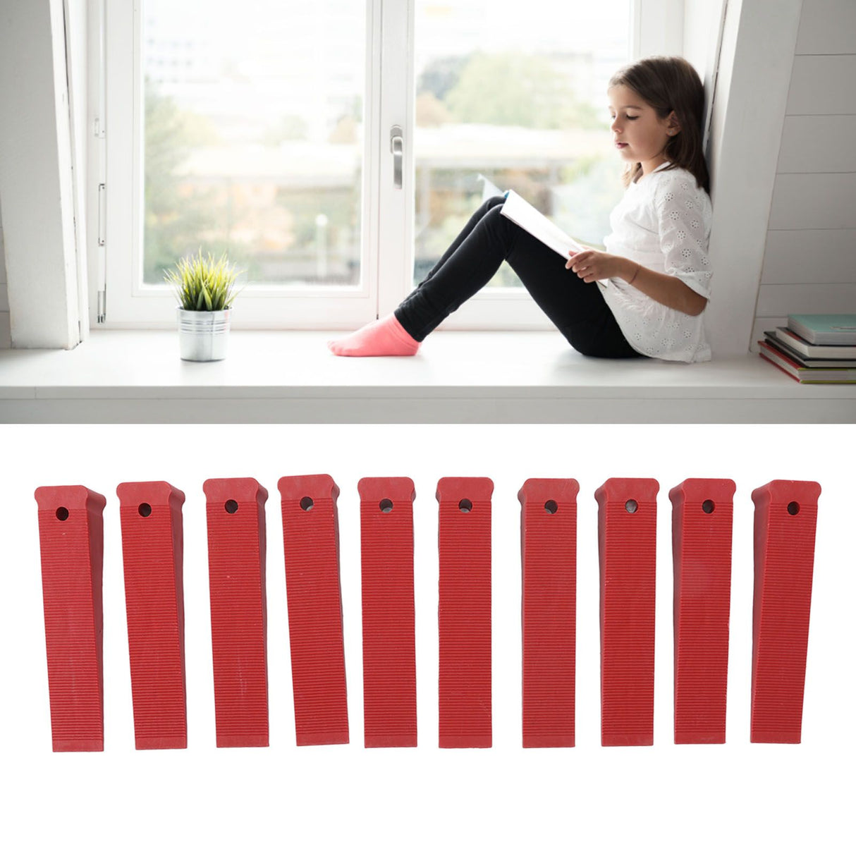 10 Pcs Door Stoppers Lightweight Compact Reusable Leveling Pad Door Window Installation Wedge