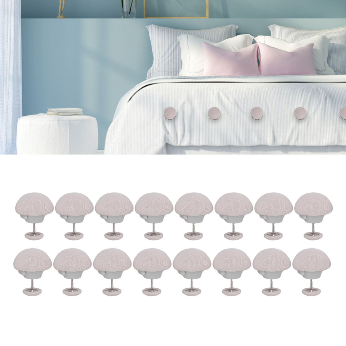 16PCS Bed Duvet Sheet Fixing Clip Mushroom Shaped Cloth Needle Plastic Quilt Fixator for Home Cushion Grey