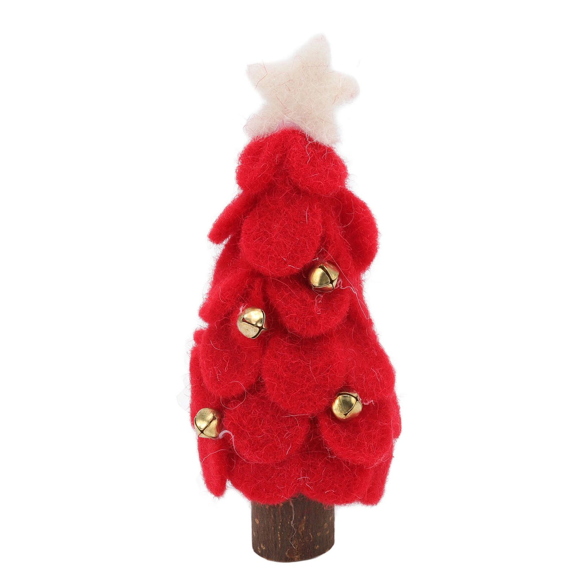 Wool Felt Christmas Tree Wood Small Christmas Tree Decorations for Home Display Window Red