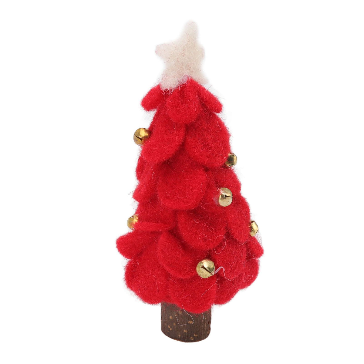 Wool Felt Christmas Tree Wood Small Christmas Tree Decorations for Home Display Window Red