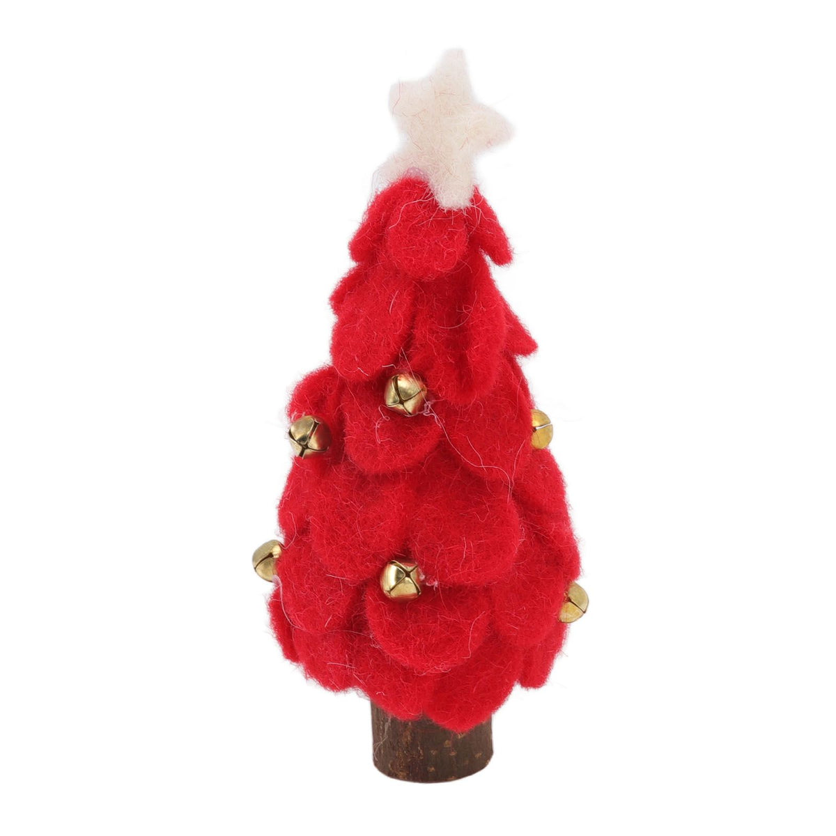 Wool Felt Christmas Tree Wood Small Christmas Tree Decorations for Home Display Window Red